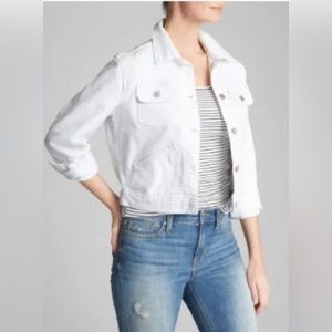 Gap Icon Cropped White Denim Jacket